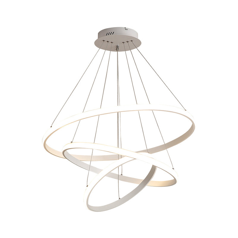 Minimalist Acrylic Led Chandelier - Circle Design White/Coffee Available In Small And Large Ceiling