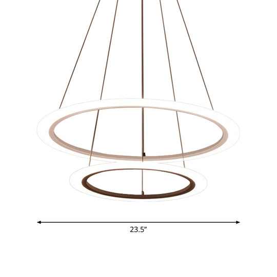Multi Tier 2-3-4 Pendant Chandelier Acrylic White Led Ceiling Hang Light For Dining Room Lighting