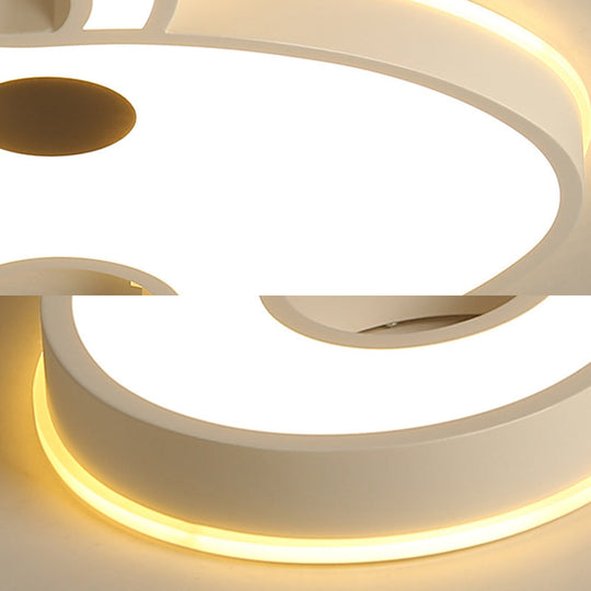 White Acrylic Elephant Ceiling Mount Led Light - Ideal For Child Bedroom