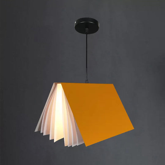 Nordic Plastic Pendant Ceiling Light: Modern 1-Bulb Book-Inspired Hanging Lamp For Living Room