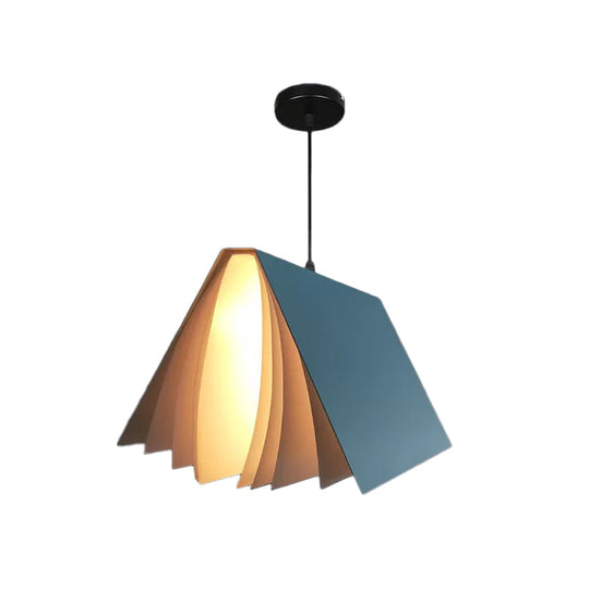 Nordic Plastic Pendant Ceiling Light: Modern 1-Bulb Book-Inspired Hanging Lamp For Living Room