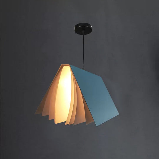 Nordic Plastic Pendant Ceiling Light: Modern 1-Bulb Book-Inspired Hanging Lamp For Living Room