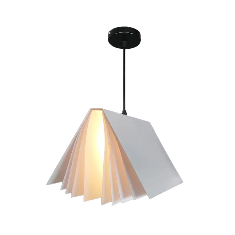 Nordic Plastic Pendant Ceiling Light: Modern 1-Bulb Book-Inspired Hanging Lamp For Living Room