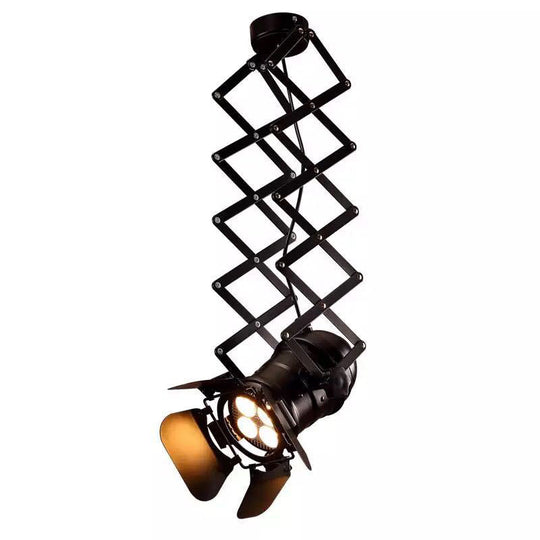 Modern Art Deco Black Torch Hanging Pendant Light With Extendable Arm