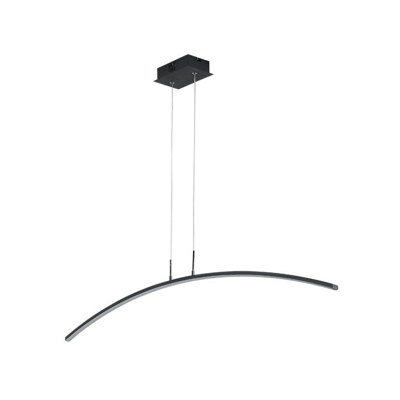 Modern Black/White Arched Pendant Light With Acrylic Led And Warm/White Glow