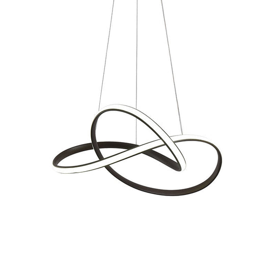 Cycle Pendant Light Fixture - Simplicity Acrylic Led Chandelier (Black/White) Warm/White