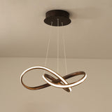 Aluminum Led Entwined Chandelier Light In Modern Style For Dining Room - Black/White/Coffee Size