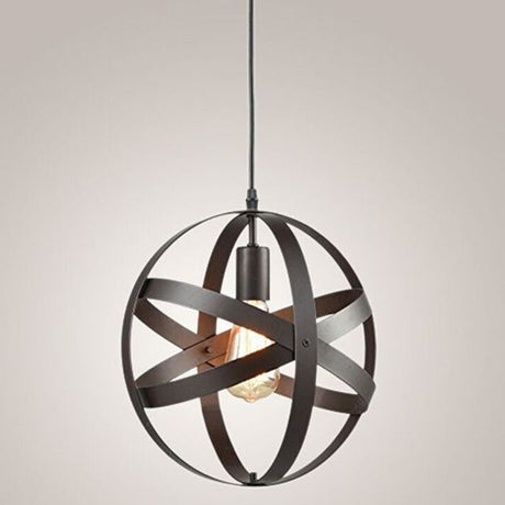 Metallic Interlocking Ring Pendant Lamp - Industrial 1-Head Downlight For Dining Room