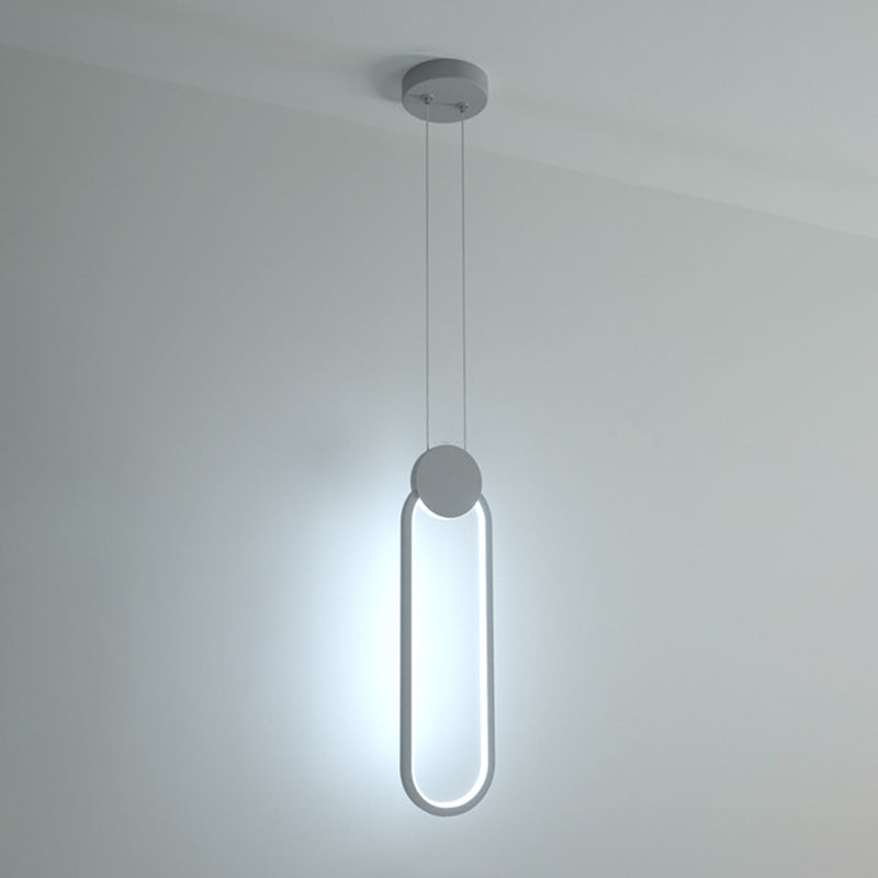 Minimalist Acrylic Hanging Ceiling Light: Oval Round Square Pendant Lighting In Black/White For