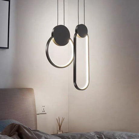 Minimalist Acrylic Hanging Ceiling Light: Oval Round Square Pendant Lighting In Black/White For
