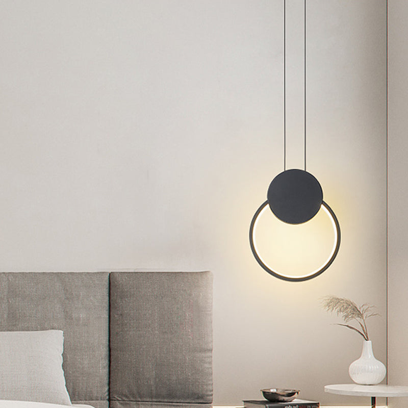 Minimalist Acrylic Pendant Light: Oval/Round/Square Shape Led Black/White