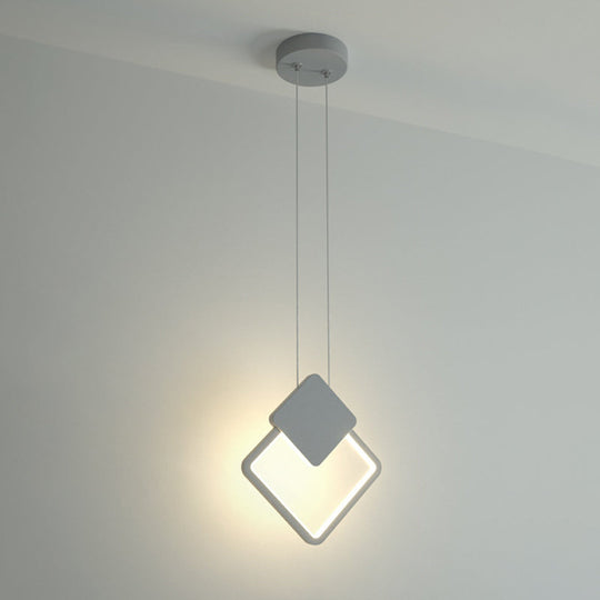 Minimalist Acrylic Pendant Light: Oval/Round/Square Shape Led Black/White