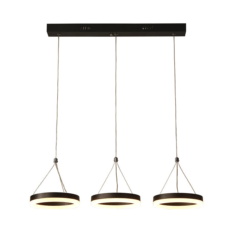 Modern Led Ring Shaped Dining Room Pendant Light In Gold/Coffee Warm/White
