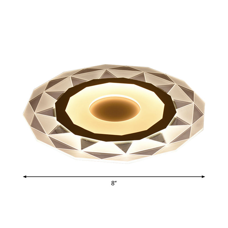 Minimalistic White Acrylic Led Wall Lamp For Bedroom - Diamond Twig Flower Design