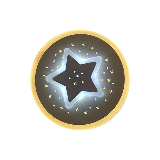 Modern Led Starry Flush Mount Wall Light In White: Triangle Rhombus & Star Design For The Bedroom