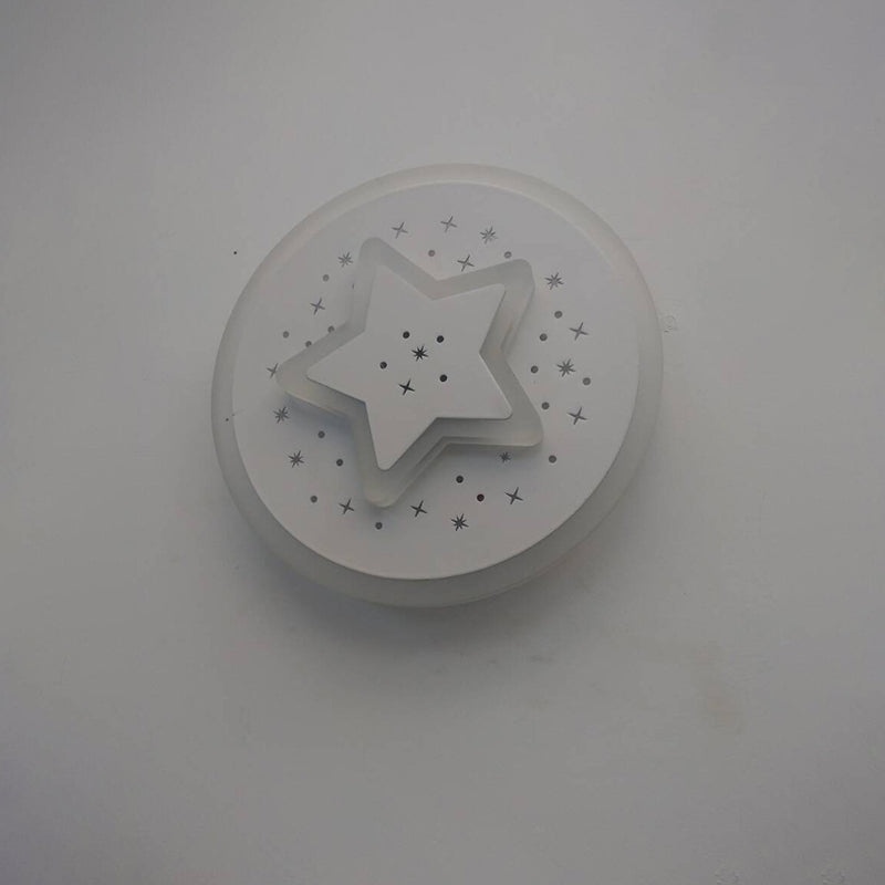 Modern Led Starry Flush Mount Wall Light In White: Triangle Rhombus & Star Design For The Bedroom