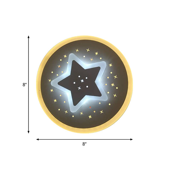 Modern Led Starry Flush Mount Wall Light In White: Triangle Rhombus & Star Design For The Bedroom