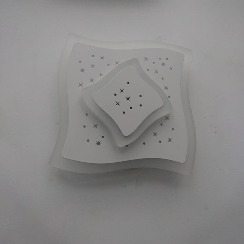 Modern Led Starry Flush Mount Wall Light In White: Triangle Rhombus & Star Design For The Bedroom