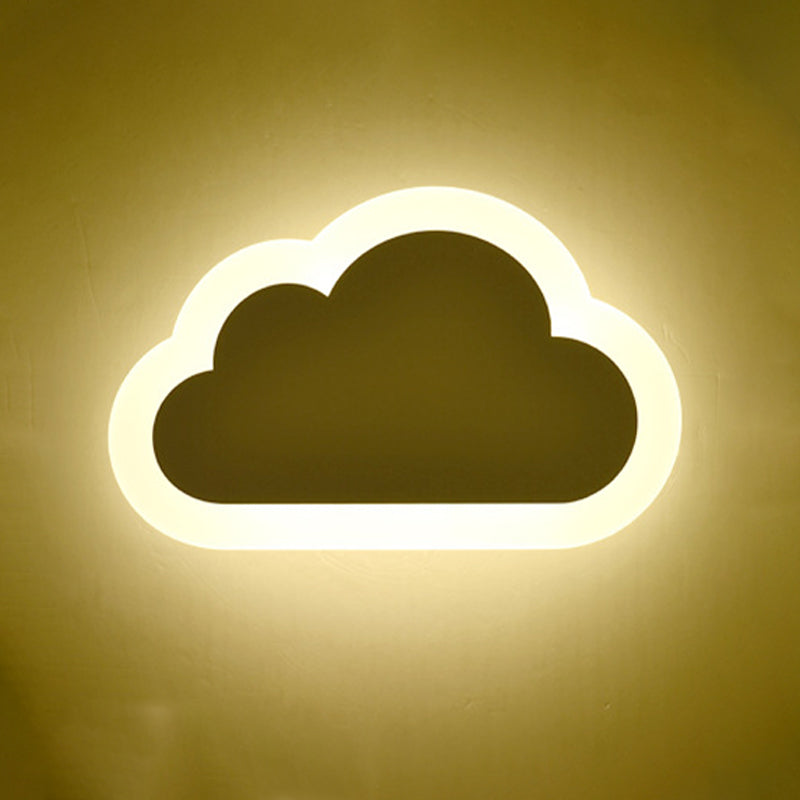 Led Cloud Wall Sconce In White For Simple Living Room Lighting