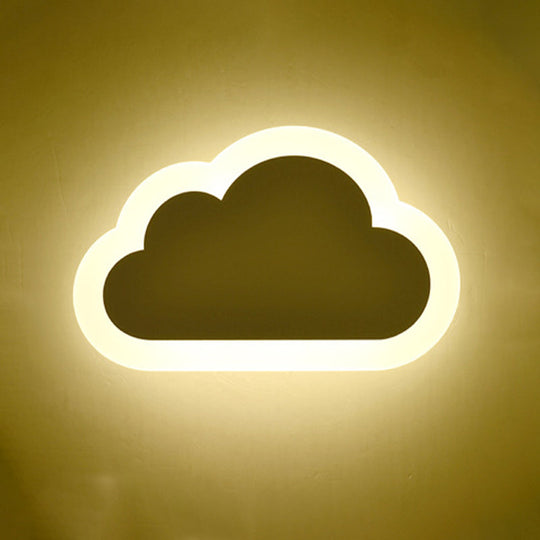 Led Cloud Wall Sconce In White For Simple Living Room Lighting
