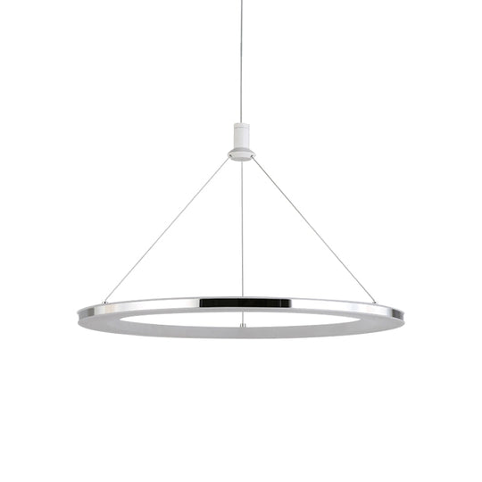 White Ring Pendant Light Fixture - Simple Acrylic Ceiling Suspension Lamp 1/3/5-Head Option
