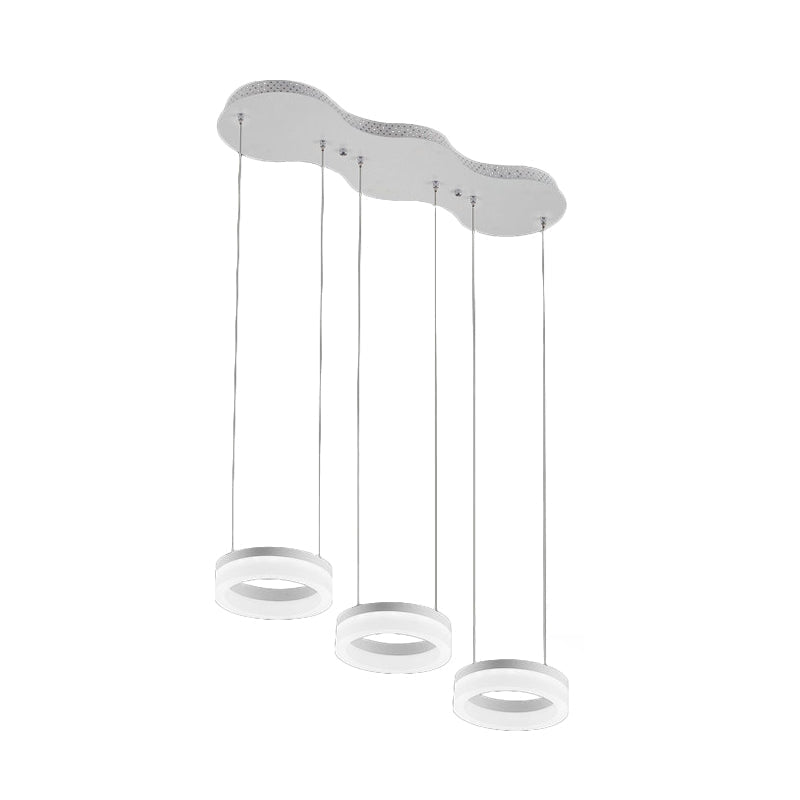White Led Aluminum Cluster Pendant Light Fixture: Simple Style With Warm/White Lighting