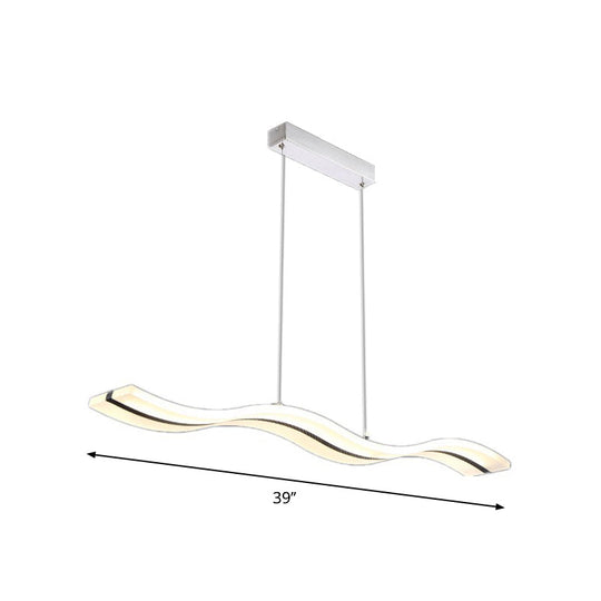 Acrylic Led Pendant Light - Minimalistic Design For Dining Rooms In Black With Warm/White And