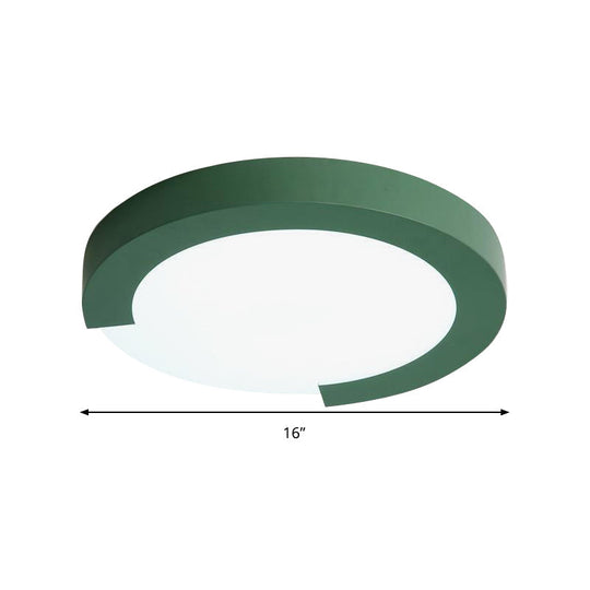 Simple Style Acrylic Ceiling Lamp For Kids Bedroom With Circular Mount