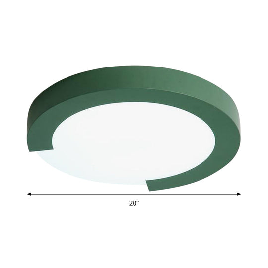 Simple Style Acrylic Ceiling Lamp For Kids Bedroom With Circular Mount
