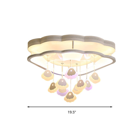 Kid’s Bedroom Ceiling Lamp: Modern Shell Shape White Acrylic Led Flush Light