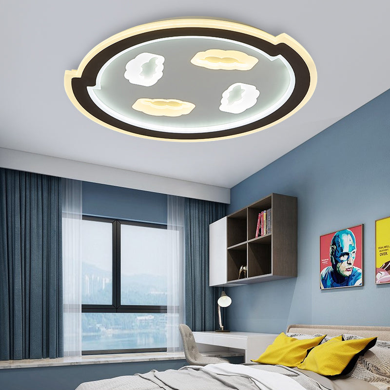 Kids’ Led Black Ceiling Light With Cloud Design For Baby Room And Hallway