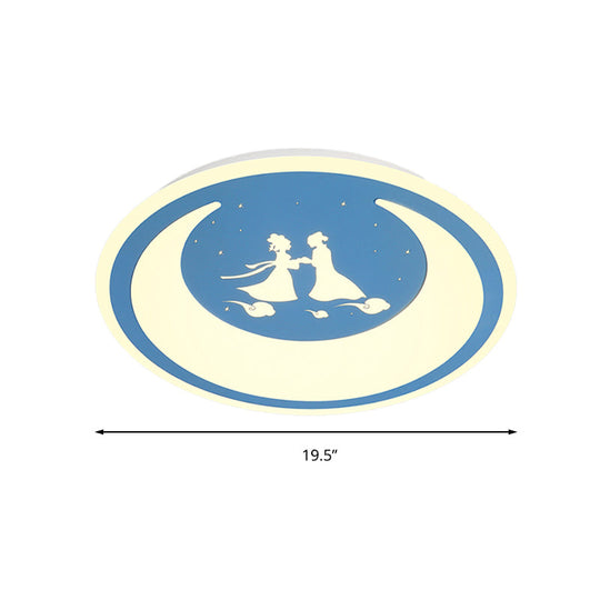 Chinese Valentines Day Led Flush Ceiling Light - Romantic Acrylic Lamp For Kids Bedroom