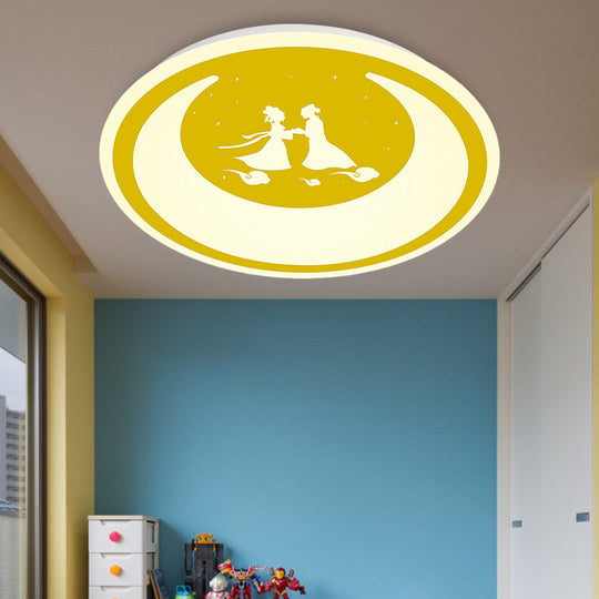 Chinese Valentines Day Led Flush Ceiling Light - Romantic Acrylic Lamp For Kids Bedroom