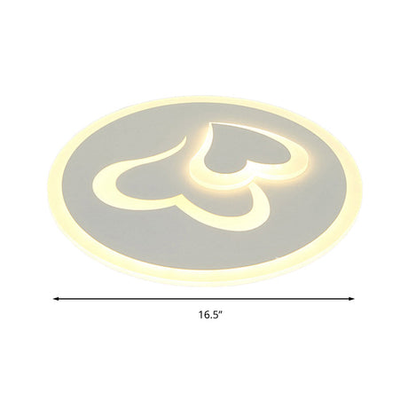Double Loving Heart Led Ceiling Light - Stylish Acrylic Design For Baby Room