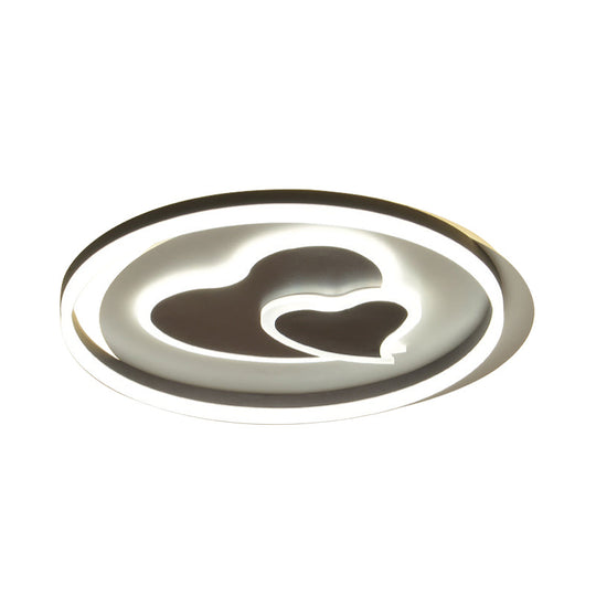 Black Ceiling Lamp: Cute 2-Loving Heart Led Light For Bedroom Adult & Child