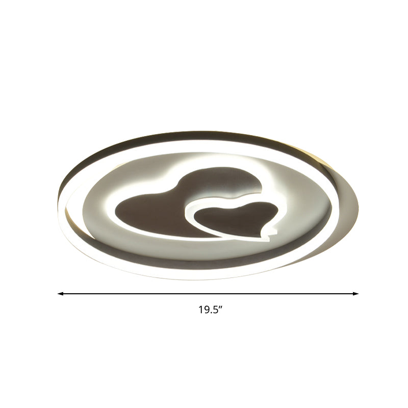 Black Ceiling Lamp: Cute 2-Loving Heart Led Light For Bedroom Adult & Child