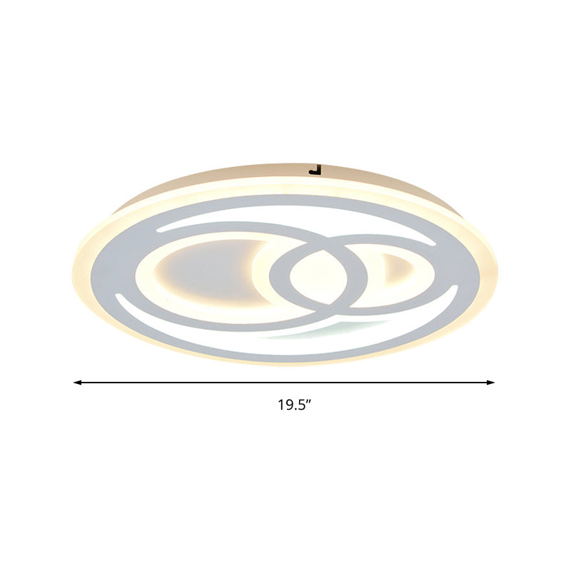 White Snowman Led Ceiling Light For Kid’s Bedroom – Contemporary Acrylic Flush Fixture