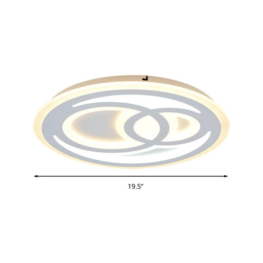 White Snowman Led Ceiling Light For Kid’s Bedroom – Contemporary Acrylic Flush Fixture