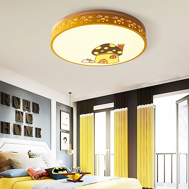Modern Flush Mount Kindergarten Ceiling Light Fixture Yellow / 12’ White