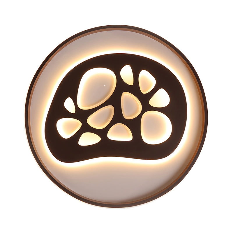 Modern Black Led Study Room Ceiling Light With Eye - Catching Acrylic Pattern