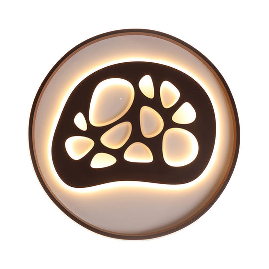 Modern Black Led Study Room Ceiling Light With Eye-Catching Acrylic Pattern