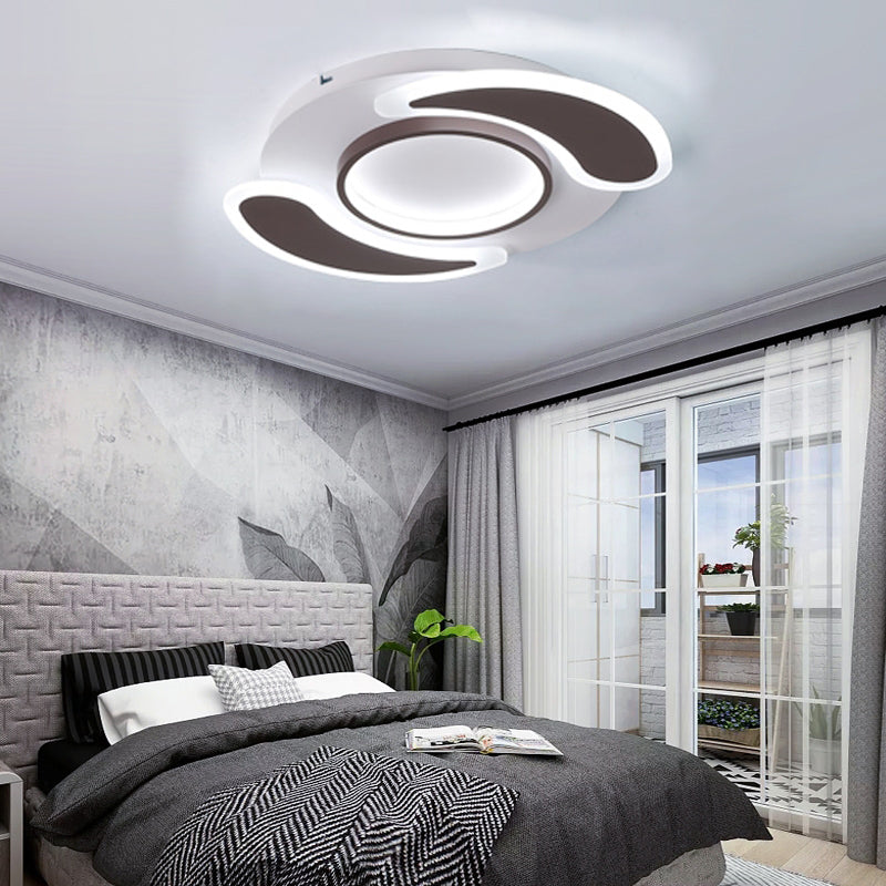 Black Acrylic Teardrop Flush Ceiling Light For Dining Room - Contemporary Led Lamp / 17 White