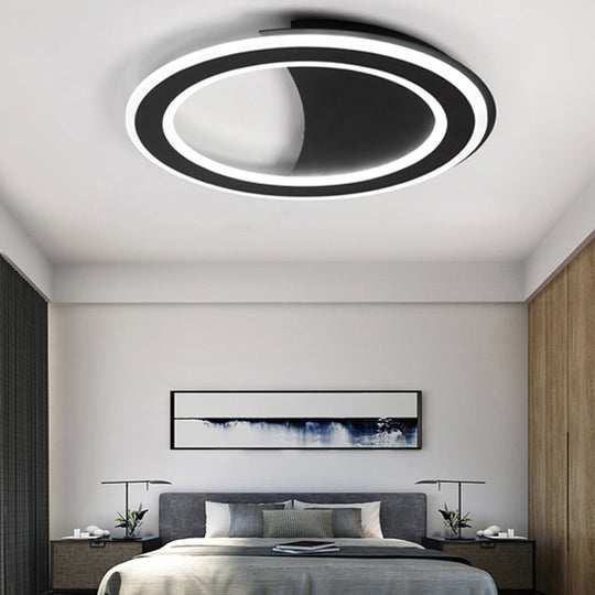 Modern Energy - Saving Led Ceiling Mount Light For Adult Bedroom Black / White