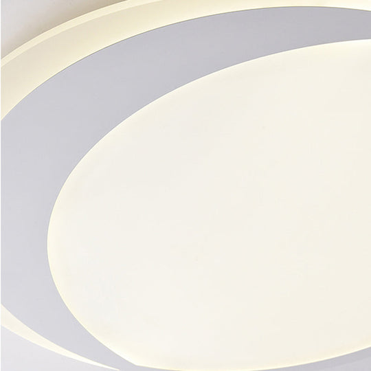 Crescent Led Ceiling Light For Kids’ Bedroom - Simple Acrylic Flush Lamp In White