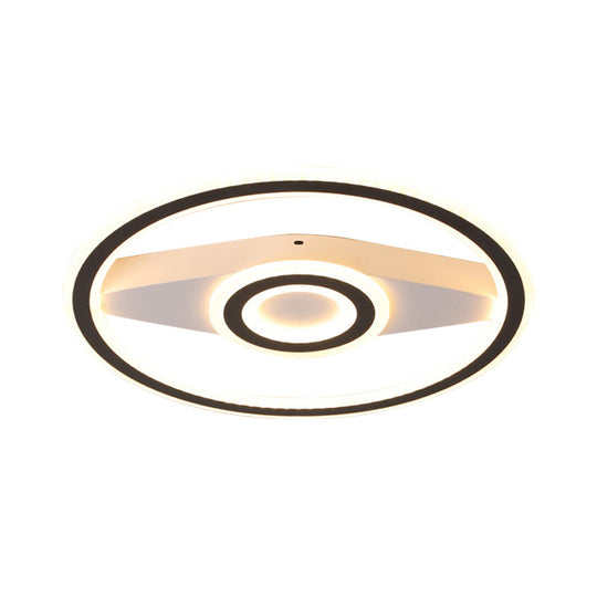 Modern Acrylic Circular Led Ceiling Mount Light In Black Perfect For Living Room