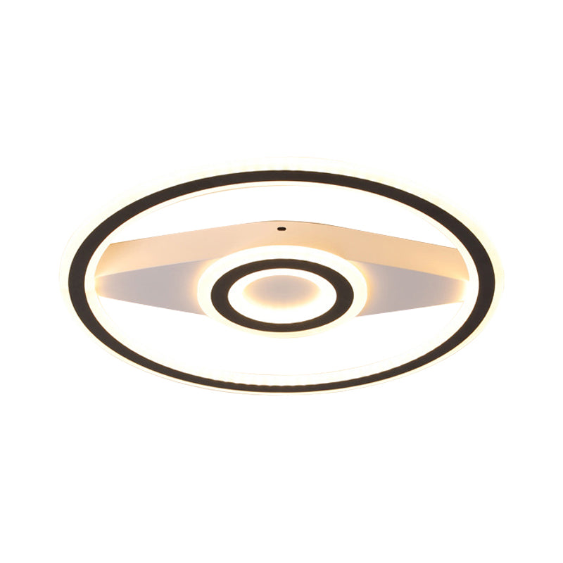 Modern Acrylic Circular Led Ceiling Mount Light In Black Perfect For Living Room