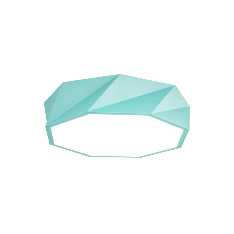 Modern Led Octagon Game Room Ceiling Light - Acrylic Flat Mount