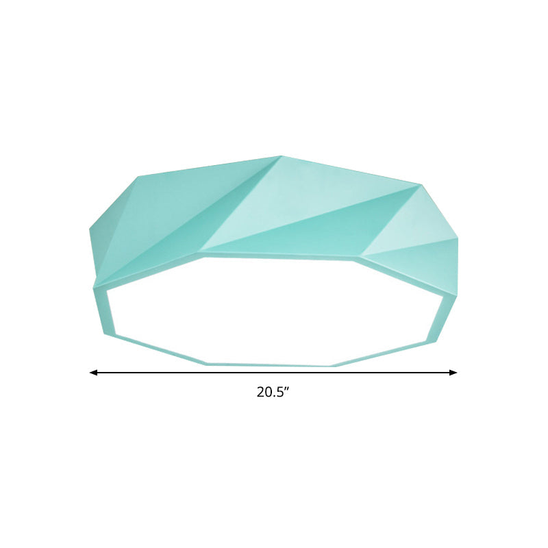 Modern Led Octagon Game Room Ceiling Light - Acrylic Flat Mount