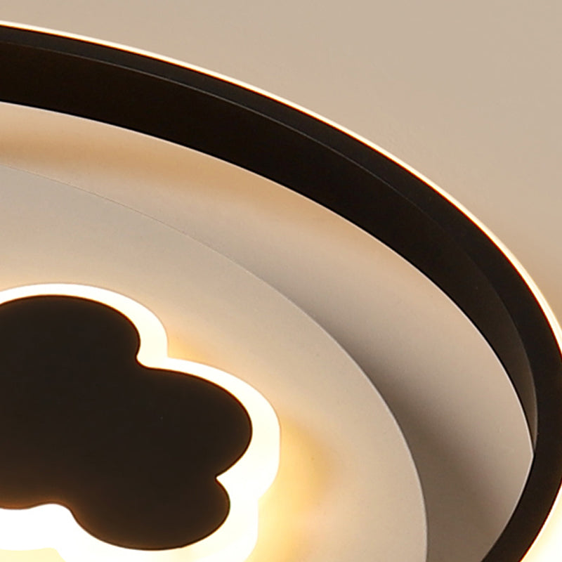 Cloud Ceiling Lamp: Black & White Cartoon Acrylic Led Light For Kindergarten