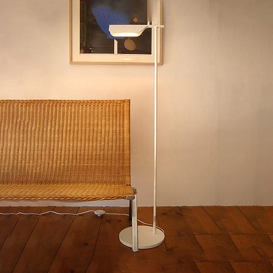 Modern Metal Floor Lamp For Bedroom- Black/White/Blue Folded Standing Light White